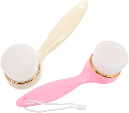Juego de cepillos faciales manuales, cepillo facial de mango largo para limpieza profunda, herramienta de cuidado de la piel, cerdas suaves