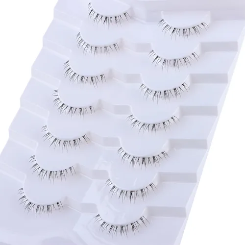 Miniatura 5 de 7 pares de pestañas inferiores con banda transparente, aspecto natural, estilo manga japonés, con pinchos, anime, pestañas inferiores dramáticas a05