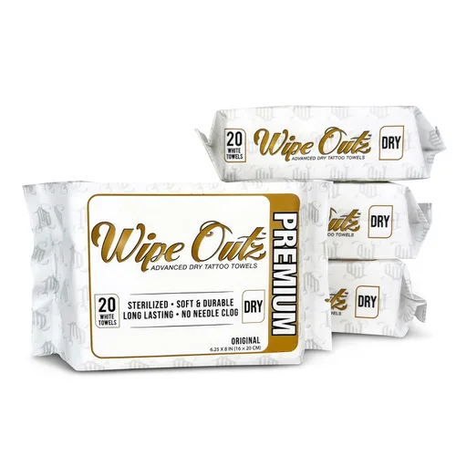 Wipe Outz Toallas blancas para tatuajes – Toallitas secas de alta calidad para tatuajes y cuidados posteriores de PMU – Toallitas suaves y