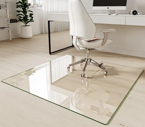 Miniatura 14 de Koonmi Tapete para silla de vidrio templado de 36"x48" - Tapete premium para silla de oficina para suelos de madera dura y alfombra de pelo bajo