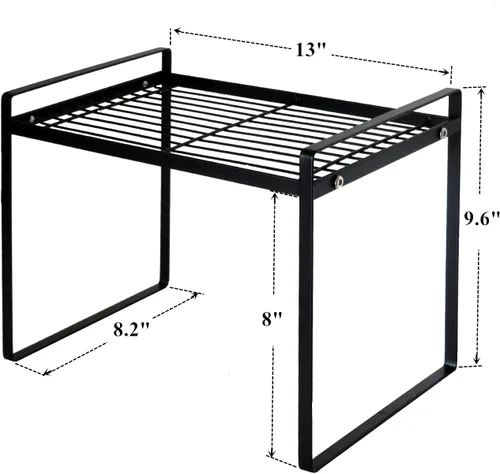 Miniatura 3 de Estante para gabinete, estante de encimera de cocina de 13 pulgadas, estante de especias apilable de alambre de metal, organizador de encimera que