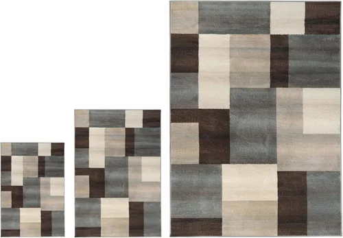 Miniatura 30 de Superior alfombra de área de la colección diseñador Clifton, 8 mm de altura de apilado, con respaldo de yute, diseño geométrico contemporáneo, Beige