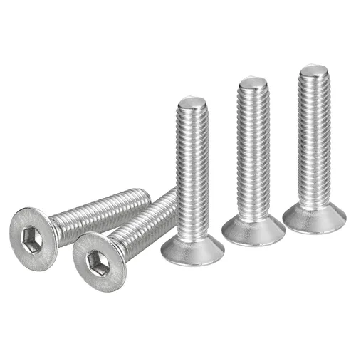Miniatura 28 de DTGN Tornillos de cabeza plana M3-0.020 x 1.378 in, paquete de 50 tornillos de cabeza plana de acero inoxidable 304, rosca completa, pernos