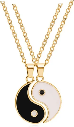 Yinyang Bff - Collar con colgante para parejas, 2 piezas, rompecabezas a juego, collares con colgante para mujeres, hombres, amistad, novio, novia,