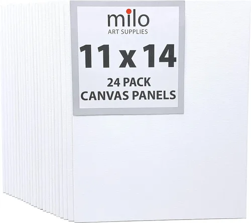 Miniatura 5 de milo Tableros de lienzo para pintar 11 x 14 pulgadas Paquete de 24 paneles de lienzo planos, imprimados y listos para pintar suministros de arte