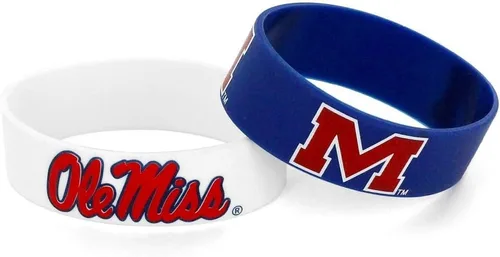 Miniatura 13 de aminco NCAA - Juego de pulseras de goma de silicona unisex para adultos, paquete de 2