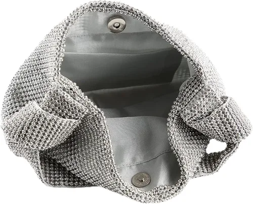 Miniatura 6 de Bolso de mano con diamantes de imitación para mujer, bolso de mano brillante con purpurina, bolso cruzado para boda, noche, fiesta de graduación