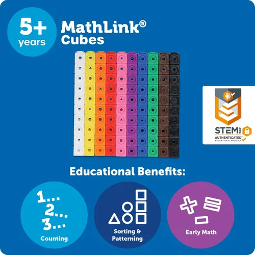 Miniatura 5 de Cubos MathLink de Learning Resources - Juego de 100 cubos, para niños de 5 años en adelante, actividades STEM, elementos manipulativos
