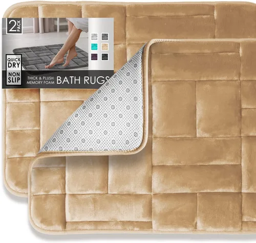 Miniatura 58 de Clara Clark - Tapete para baño, de espuma viscoelástica, terciopelo y felpa ultra suave, antideslizante, lavable a máquina y de secado rápido, de 17