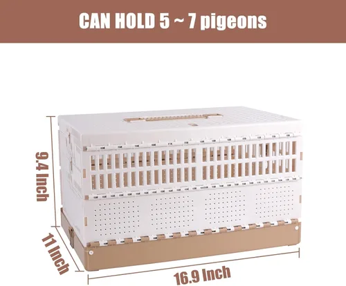 Miniatura 2 de Jaula plegable de plástico para palomas con asa, jaula portátil de viaje para pájaros, jaula de emparejamiento, caja nido de palomas, fácil