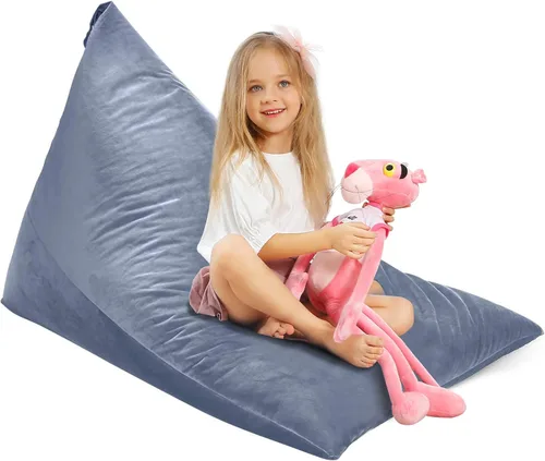 Aubliss Funda para puf de almacenamiento de animales de peluche, 50 x 35 pulgadas, puff de terciopelo extra grande para niños y adultos, con Velvet