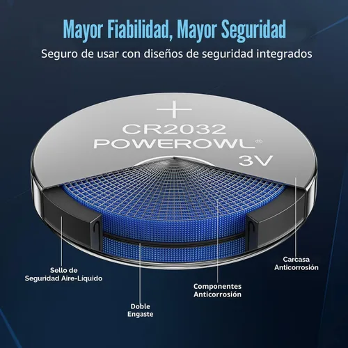 Miniatura 3 de POWEROWL Paquete de 12 Baterías CR2032 de Alta Capacidad - Reemplazo de Batería CR2032 de Litio 3V para Apple Airtag, Llavero, Control Remoto