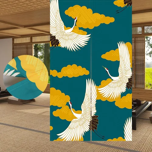 Miniatura 21 de LIGICKY Cortinas Noren estilo japonés para puerta, gruesas, largas, impresas, tapices colgantes para decoración del hogar, 33.5 x 47.2 pulgadas