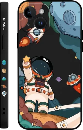 Miniatura 8 de LEECG Funda para iPhone 14 con Patrón de Flores de Mariposa de Astronauta, Forro de Microfibra Suave Anti-Rayones en el Interior, Cubierta