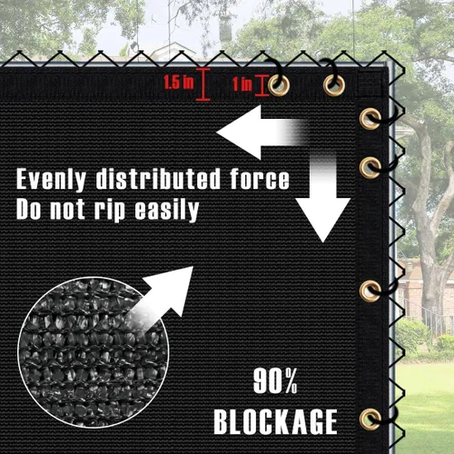 Miniatura 6 de Pantalla de Privacidad para Valla de 4' x 25', Cubiertas de Sombra para Valla de Privacidad - Paneles de Valla de Servicio Pesado con 90% de Bloqueo