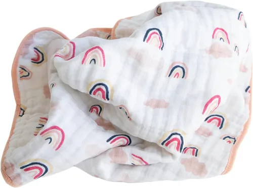Miniatura 2 de Red Rovr Manta de muselina de algodón 100% orgánico para bebé, colcha de muselina multicapa, recién nacido y niño, suave, ligera, para guardería