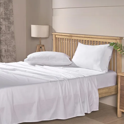 Miniatura 16 de Sábanas de Cama de Algodón 100% Natural Juego de Sábanas Cal King de Tejido Satén de Una Sola Capa 500 TC Ropa de Cama Sólida Transpirable e