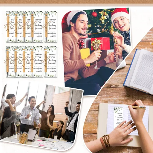 Miniatura 6 de Fulmoon Juego de 20 regalos de agradecimiento a los empleados, incluye bolígrafo de bambú de madera con texto en inglés "May You Be Proud