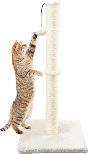 Dimaka - Rascador de gato de 29 pulgadas de alto, con cuerda de sisal y cubierto con suave felpa suave, rascador vertical [estiramiento completo]