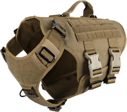 ICEFANG GN3 Arnés táctico para perro con hebilla 6X, chaleco Molle para perro con asa, cobertura corporal 3/4, panel de gancho y bucle para parche