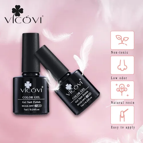 Miniatura 4 de VICOVI Kit de esmalte de uñas de gel con lámpara LED de luz UV, kit de iniciación de esmalte de gel en 20 colores, herramientas de manicura, kit