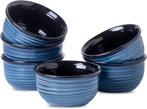 MEKY - Juego de 6 tazones de porcelana para sopa de 20 onzas, tazones de cereales perfectos para pasta, aperitivos, avena, arroz, ensalada y helado,