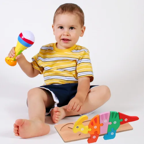 Miniatura 6 de MONTESSORI MAMA Rompecabezas para Niños Pequeños de 3-5 Años Rompecabezas de Dinosaurio Paquete de 5, Juguetes Montessori para Niños de 3 Años