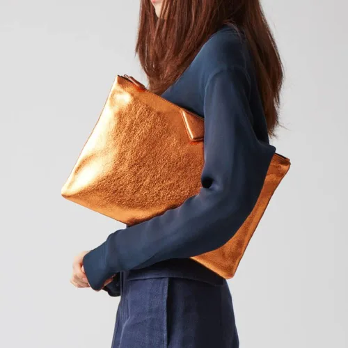 Miniatura 2 de Bolso de mano grande de piel sintética para mujer, bolso grande brillante para fiesta de noche