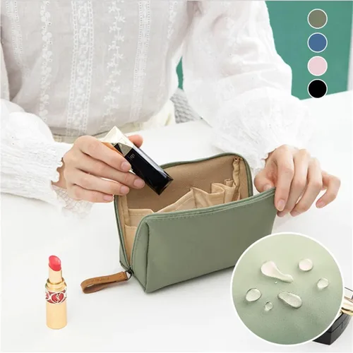 Miniatura 2 de Bolsa de maquillaje de viaje para mujer, mini bolsa de maquillaje de viaje impermeable, bolsa de embrague, bolsa multifuncional de gran capacidad