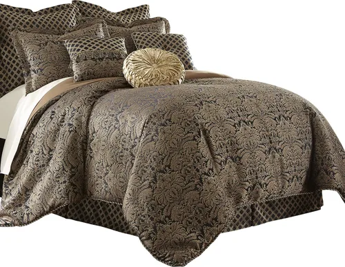 Miniatura 2 de Sterling Creek Juego de edredón Valencia de 9 piezas en tela jacquard floral
