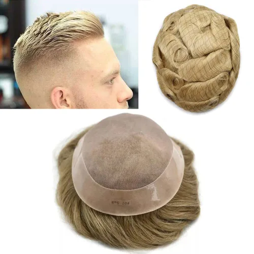 Miniatura 112 de Mens Toupee Hair Piece For Men Fine Mono Men Hair System Toupee For Men Hair Piece Real Human Hair System For Men Protesis Capilar Para Hombre 6x9