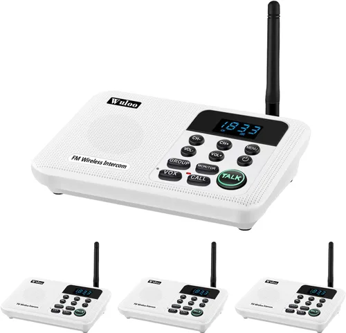 Miniatura 9 de Wuloo Intercomunicadores inalámbricos para el hogar de 1 milla de alcance 22 canales 100 pantalla de visualización digital, sistema