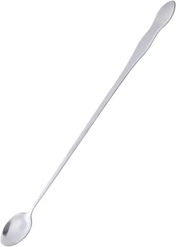 Miniatura 7 de SellerWay Cuchara de mango largo, cucharadita de acero inoxidable helado de 10 pulgadas para mezclar, té, batido, café, 3 formas diferentes
