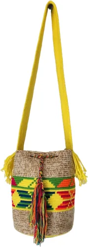 Miniatura 3 de Mochila Wayuu colombiana 100 % auténtica, hecha a mano, producto artesanal, bolsa de viaje cruzada de diseño único, estilos multicolor..