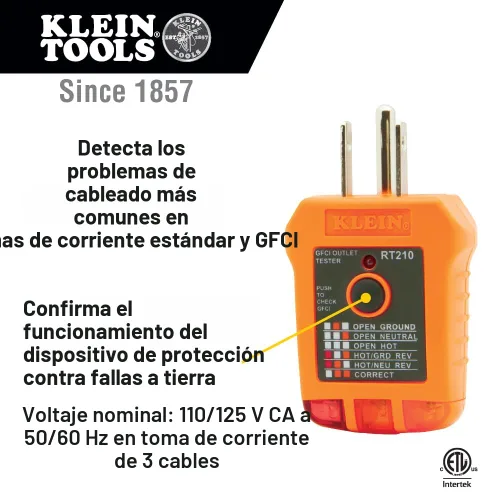 Miniatura 4 de Klein Tools CL120VP Kit de prueba de voltaje eléctrico con medidor de abrazadera, tres probadores, cables de prueba, bolsa