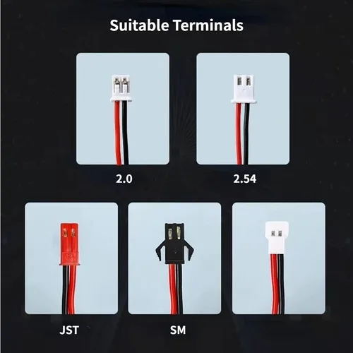 Miniatura 4 de Batería recargable de polímero Lipo 3.7V para pulsera inteligente LED luz (702025-400mah)