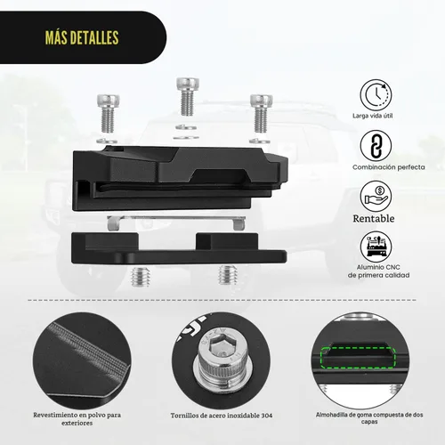 Miniatura 6 de Nilight Soporte de montaje de barra de luz LED, 2 piezas, capó de pilar ajustable universal, soporte de abrazadera de montaje para lámpara de Negro