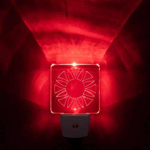 Spectra479 - Luz nocturna LED roja tenue para dormitorios y baños [paquete de 2] - BioRhythm Safe - (círculo) | Caja fuerte BioRhythm, para