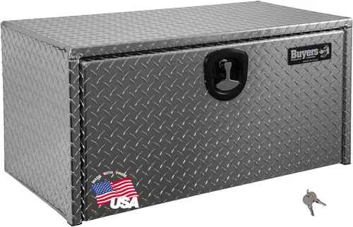 Miniatura 19 de Buyers Products 1705148 - Caja de camión de aluminio diamantado para debajo de la carrocería con pestillo de mango en T, 14 x 12 x 16 pulgadas