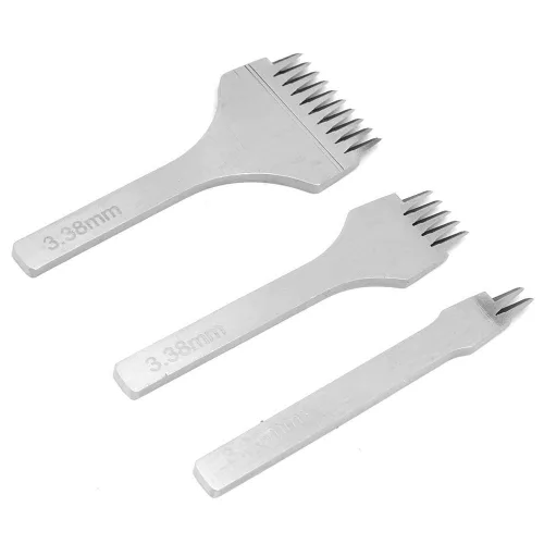 Miniatura 5 de Juego de cinceles de costura con cordones de diamante, herramienta de perforación de cuero, kits de manualidades de cuero, perforadora de agujero