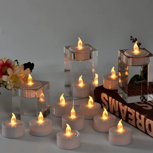 Miniatura 8 de Velas de té LED, velas de té sin llama, velas sin llama, luces de boda para decoración del hogar, Navidad, fiesta de cumpleaños