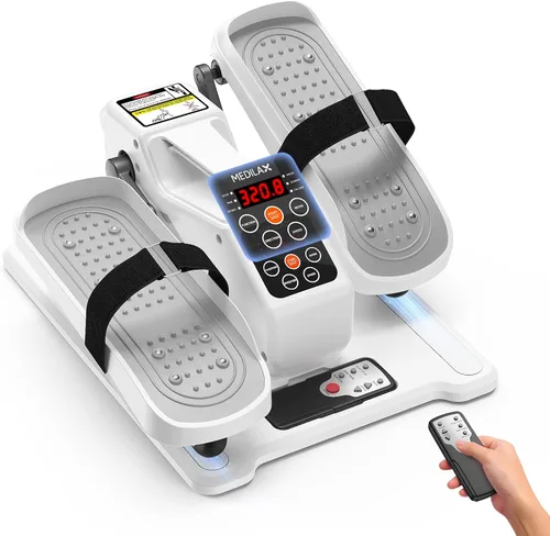 Portable Under Desk Elliptical Machine with Wireless Remote. 12 Manual & 3 Automatic Speeds. Pedal Ellipse Leg Exerciser. Leg Exerciser While Blanco
