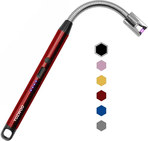 Miniatura 4 de YOZWOO Encendedor recargable USB C – Encendedor de arco de plasma sin llama a prueba de viento con cuello flexible de 360 grados y pantalla LED