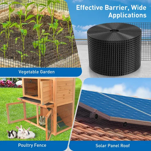 Miniatura 7 de ZeroPone Panel solar de 6 pulgadas x 50 pies, protector de aves para paneles solares con 50 sujetadores de acero inoxidable, rollo de alambre