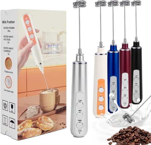 Miniatura 8 de Batidora De Mano Electrica Varita Espumador de Leche de Mano Electrica para Cafetería, Electrodomésticos de Cocina, Espumador Eléctrico Esencial