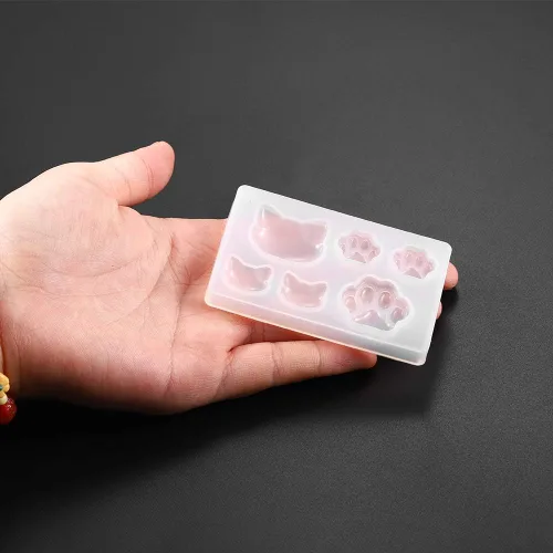Miniatura 5 de Molde de silicona de resina hecha a mano con forma de pata, de oso de delfín, corazón, luna, estrella, para hacer joyas, suministros de moldes