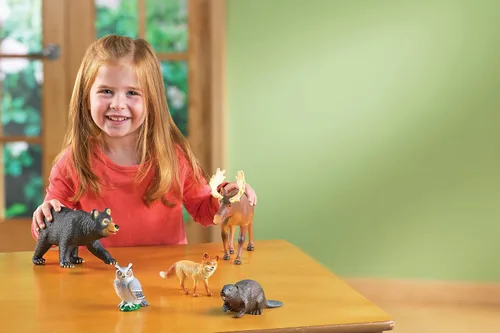 Miniatura 3 de Animales del bosque grandes de Learning Resources - Habilidades motoras finas para niños, figuras escolares para niños, Montessori para niños