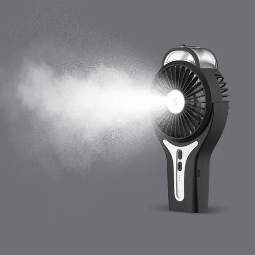 Miniatura 2 de Sunneday Ventilador de nebulización Ventilador de mano con niebla de agua Ventilador de pulverización de enfriamiento recargable Negro