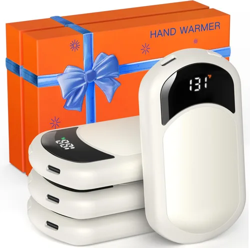 Miniatura 14 de Electric Hand Warmers Rechargeable, 104–131°F with Temp & Battery Display, 3 Heat Levels, Fast Heating, Smart Temp Control, Pocket-Size, Fits in