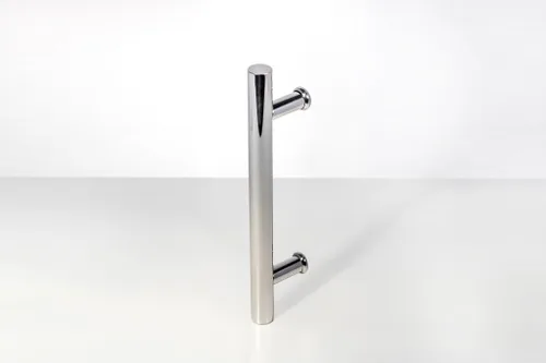 Miniatura 3 de Manija de puerta delantera moderna de acero inoxidable de 18 pulgadas, acabado pulido con espejo cromado, manija contemporánea de puerta de granero